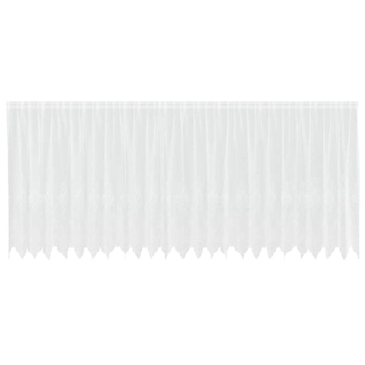 Spitzenvorhang mit Vorhängen Floral Weiß 140 x 600 cm Polyester