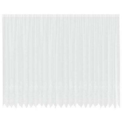 Spitzenvorhang mit Vorhängen Floral Weiß 280 x 600 cm Polyester