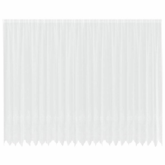Spitzenvorhang mit Vorhängen Floral Weiß 280 x 600 cm Polyester
