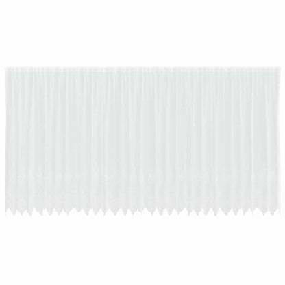 Spitzenvorhang mit Vorhängen Floral Weiß 200 x 750 cm Polyester