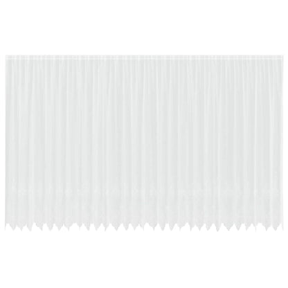 Spitzenvorhang mit Vorhängen Floral Weiß 280 x 750 cm Polyester