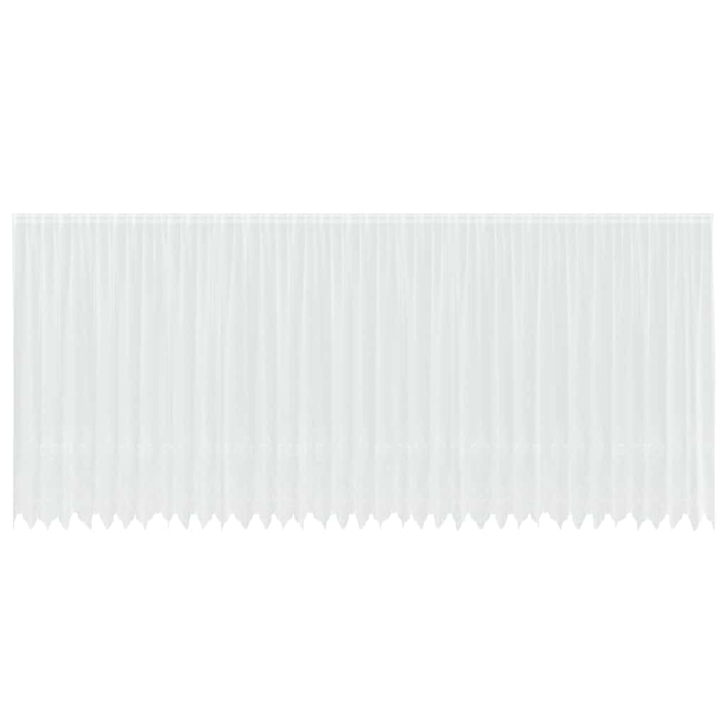 Spitzenvorhang mit Vorhängen Floral Weiß 200 x 900 cm Polyester