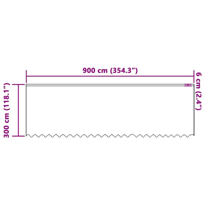 Spitzenvorhang mit Vorhängen Floral Weiß 300 x 900 cm Polyester