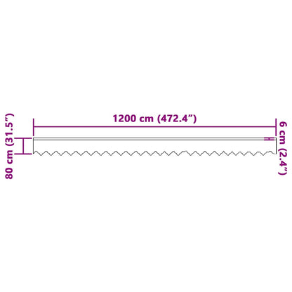 Spitzenvorhang mit Vorhängen Floral Weiß 80 x 1200 cm Polyester
