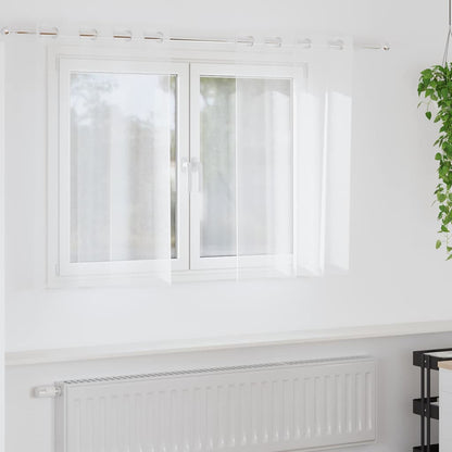 Voile-Vorhang mit Vorhängen 2 pcs Weiß 140 x 140 cm Polyester