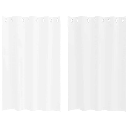 Voile-Vorhang mit Vorhängen 2 pcs Weiß 140 x 140 cm Polyester