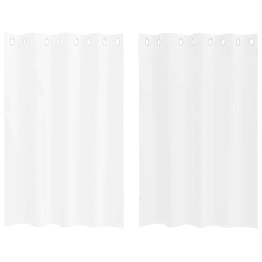 Voile-Vorhang mit Vorhängen 2 pcs Weiß 140 x 140 cm Polyester