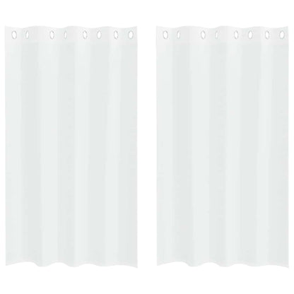 Voile-Vorhang mit Vorhängen 2 pcs Weiß 175 x 140 cm Polyester