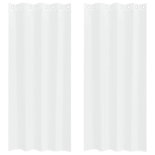 Voile-Vorhang mit Vorhängen 2 pcs Weiß 245 x 140 cm Polyester