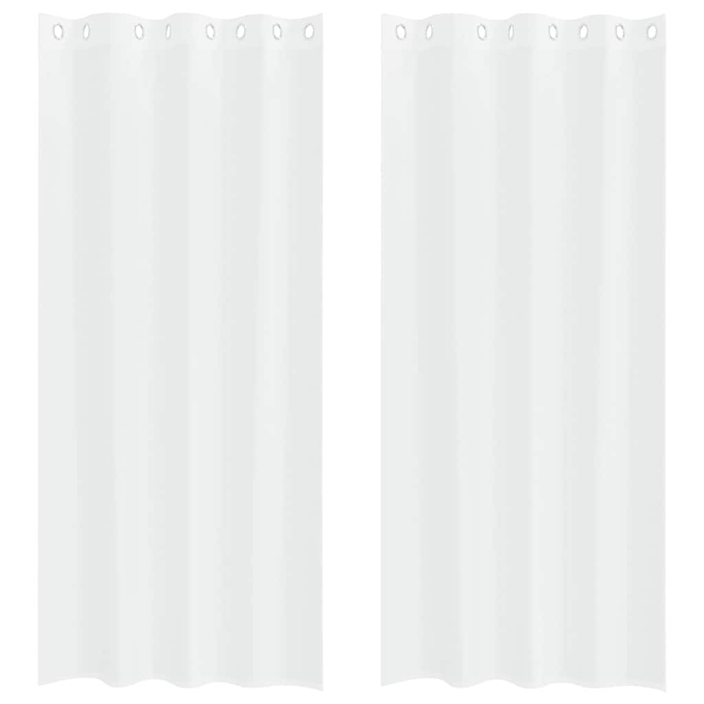 Voile-Vorhang mit Vorhängen 2 pcs Weiß 260 x 140 cm Polyester