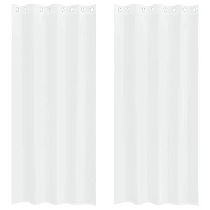 Voile-Vorhang mit Vorhängen 2 pcs Weiß 260 x 140 cm Polyester