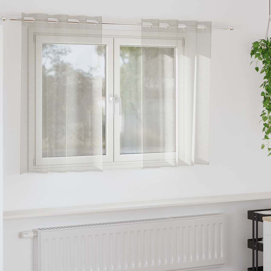 Voile-Vorhang mit Vorhängen 2 pcs Creme 140 x 140 cm Polyester