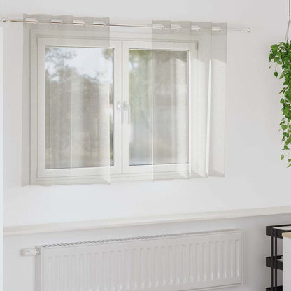 Voile-Vorhang mit Vorhängen 2 pcs Creme 140 x 140 cm Polyester