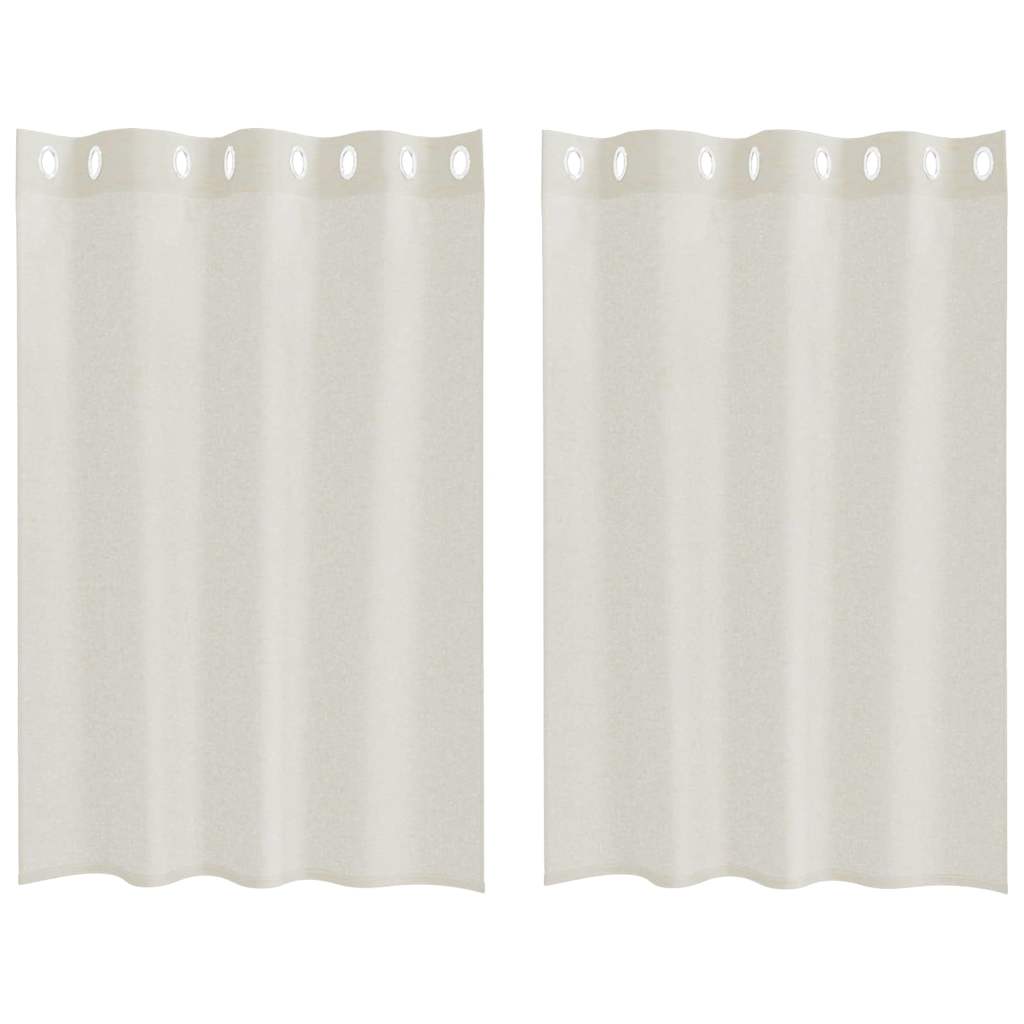 Voile-Vorhang mit Vorhängen 2 pcs Creme 140 x 140 cm Polyester