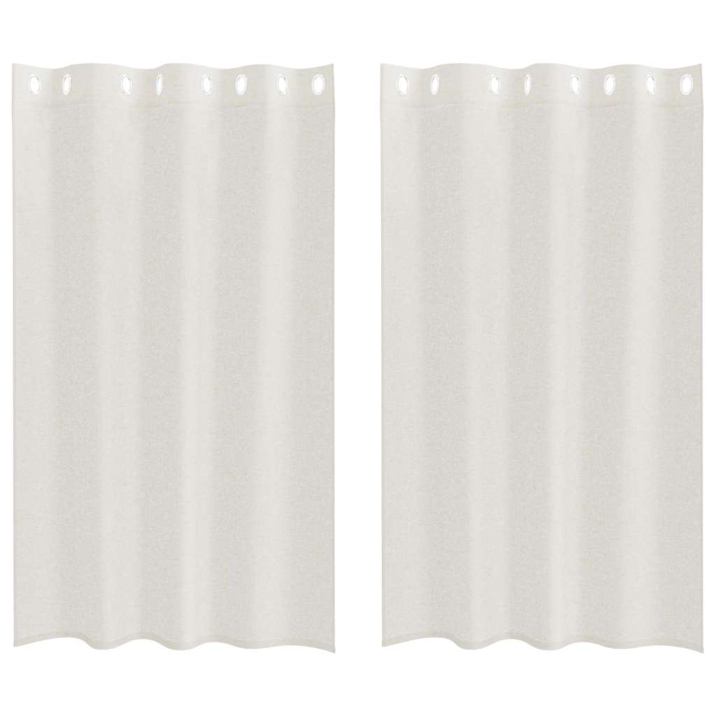 Voile-Vorhang mit Vorhängen 2 pcs Creme 175 x 140 cm Polyester