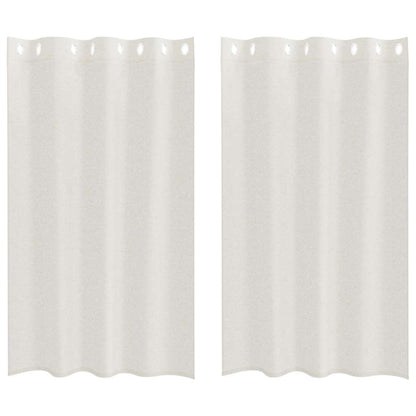 Voile-Vorhang mit Vorhängen 2 pcs Creme 175 x 140 cm Polyester