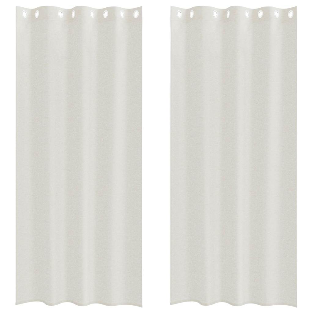 Voile-Vorhang mit Vorhängen 2 pcs Creme 225 x 140 cm Polyester