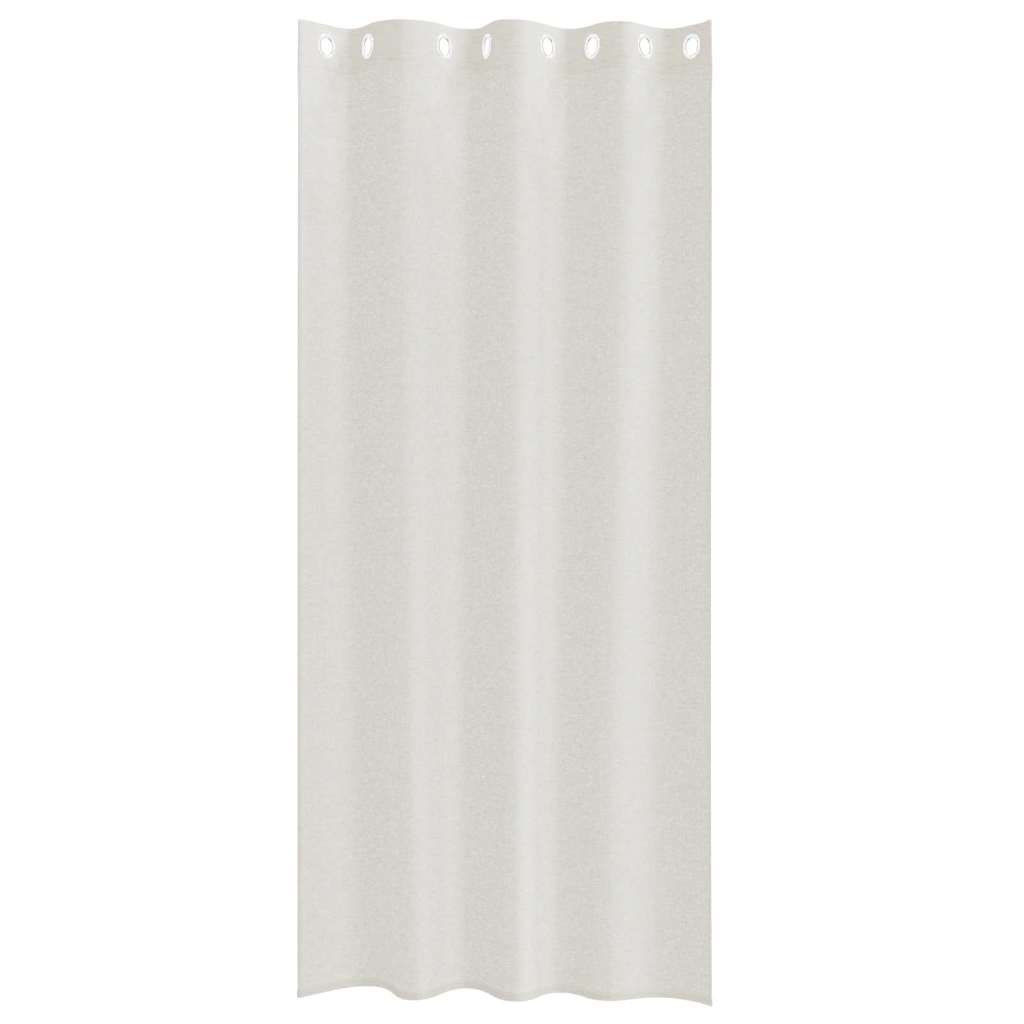 Voile-Vorhang mit Vorhängen 2 pcs Creme 225 x 140 cm Polyester