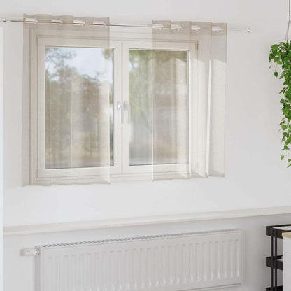 Voile-Vorhang mit Vorhängen 2 pcs Sand 140 x 140 cm Polyester