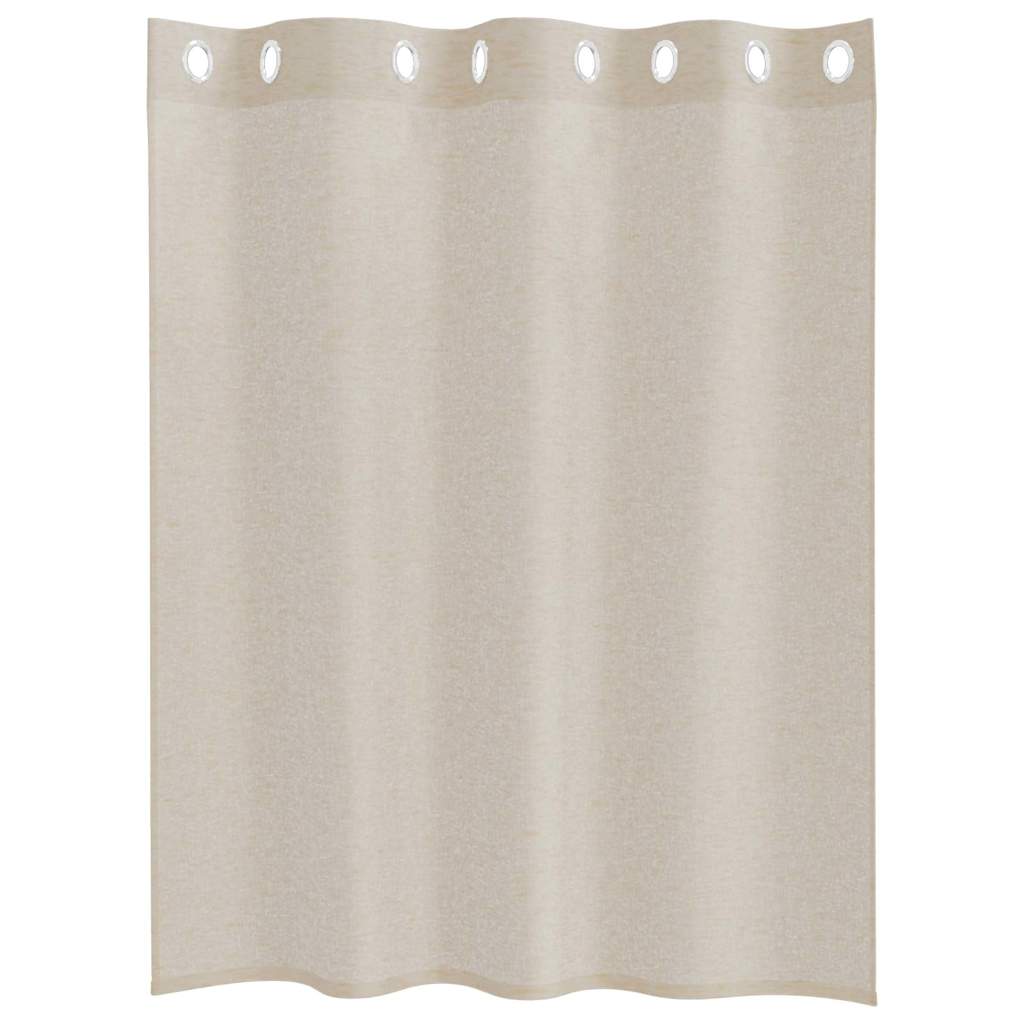 Voile-Vorhang mit Vorhängen 2 pcs Sand 140 x 140 cm Polyester
