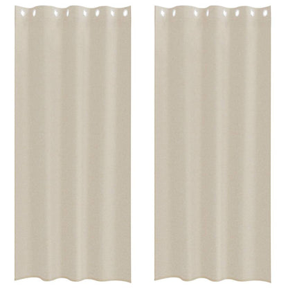 Voile-Vorhang mit Vorhängen 2 pcs Sand 260 x 140 cm Polyester