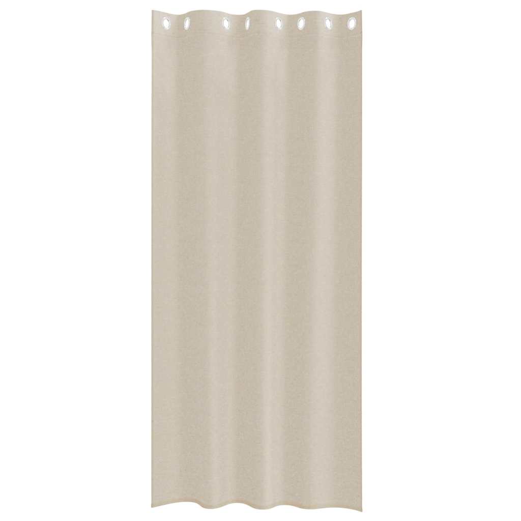Voile-Vorhang mit Vorhängen 2 pcs Sand 260 x 140 cm Polyester