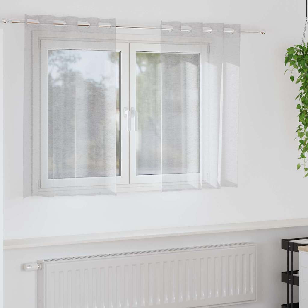 Voile-Vorhang 2 pcs Hellgrau 140 x 140 cm Polyester