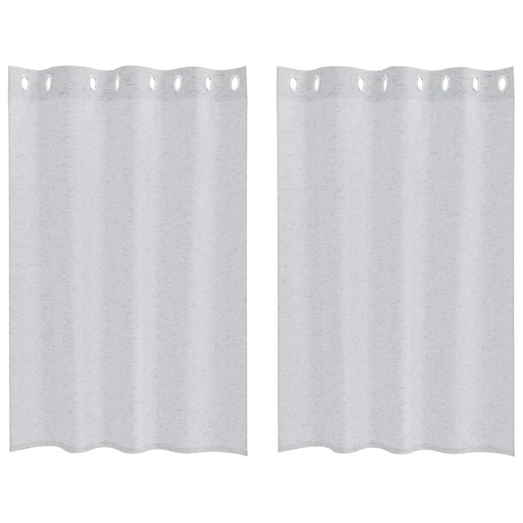 Voile-Vorhang 2 pcs Hellgrau 140 x 140 cm Polyester