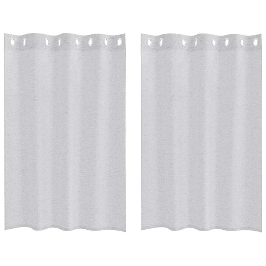 Voile-Vorhang 2 pcs Hellgrau 140 x 140 cm Polyester