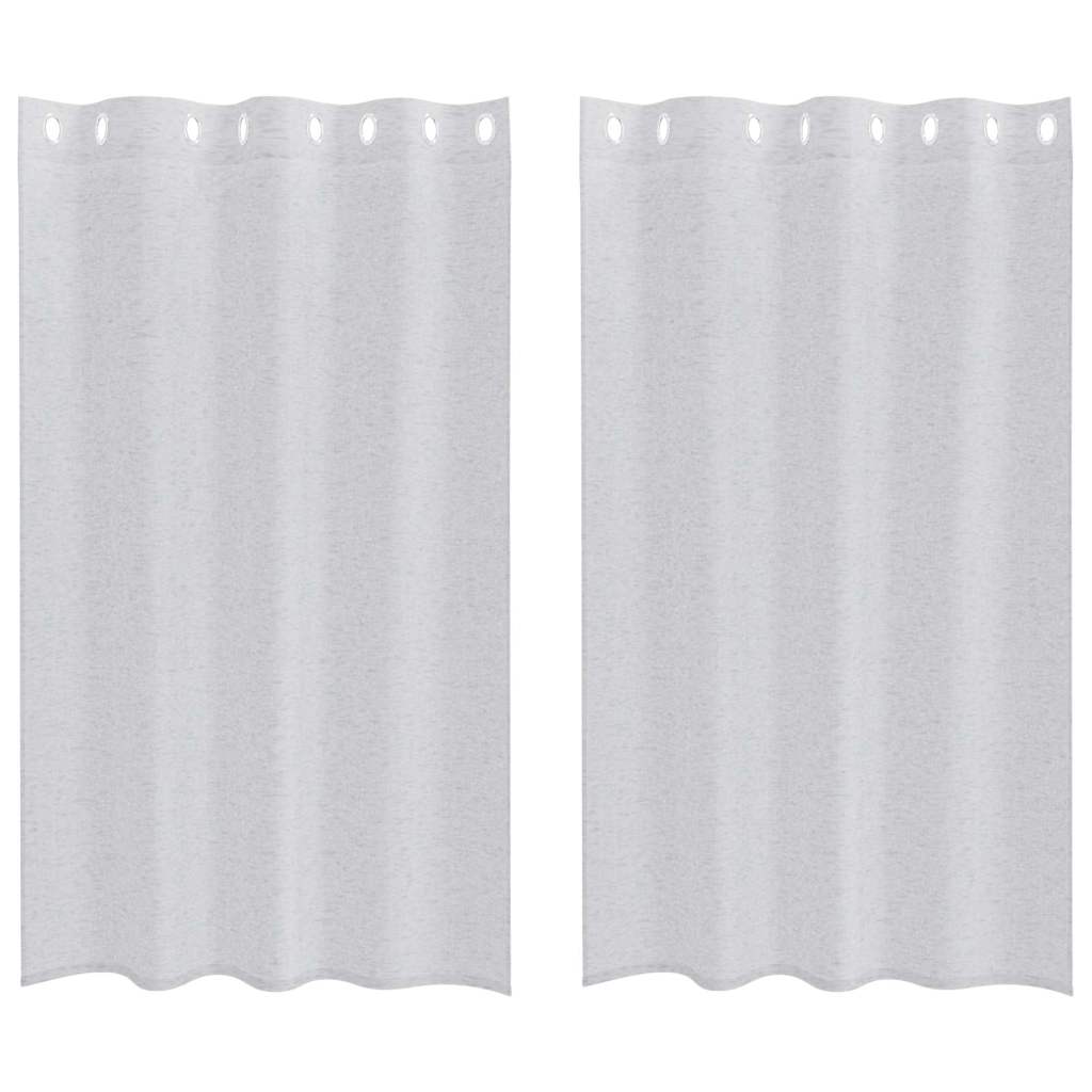 Voile-Vorhang 2 pcs Hellgrau 175 x 140 cm Polyester