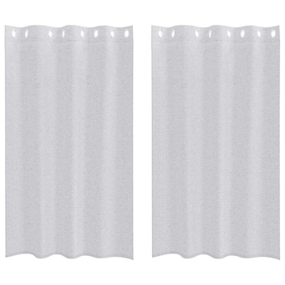 Voile-Vorhang 2 pcs Hellgrau 175 x 140 cm Polyester