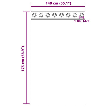 Voile-Vorhang 2 pcs Hellgrau 175 x 140 cm Polyester