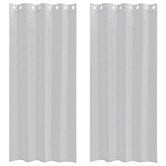 Voile-Vorhang 2 pcs Hellgrau 225 x 140 cm Polyester