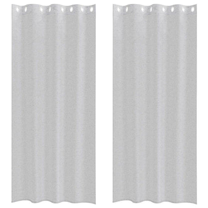 Voile-Vorhang 2 pcs Hellgrau 245 x 140 cm Polyester