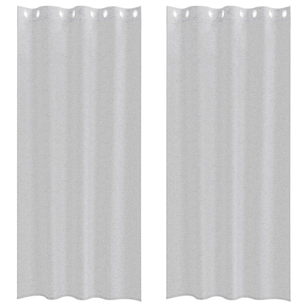 Voile-Vorhang 2 pcs Hellgrau 260 x 140 cm Polyester