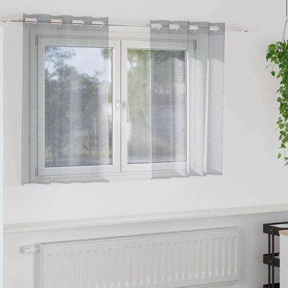 Voile-Vorhang 2 pcs Dunkelgrau 140 x 140 cm Polyester