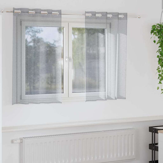 Voile-Vorhang 2 pcs Dunkelgrau 140 x 140 cm Polyester