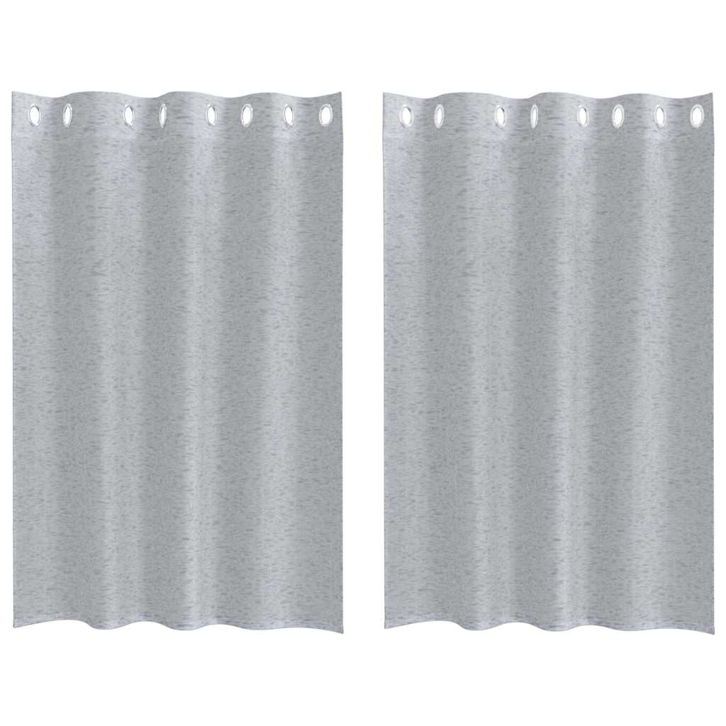 Voile-Vorhang 2 pcs Dunkelgrau 140 x 140 cm Polyester