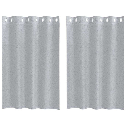 Voile-Vorhang 2 pcs Dunkelgrau 140 x 140 cm Polyester