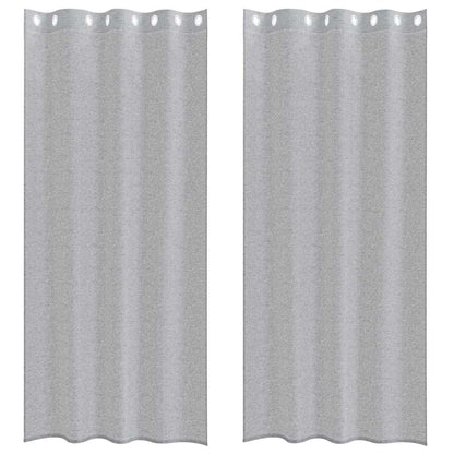Voile-Vorhang 2 pcs Dunkelgrau 225 x 140 cm Polyester