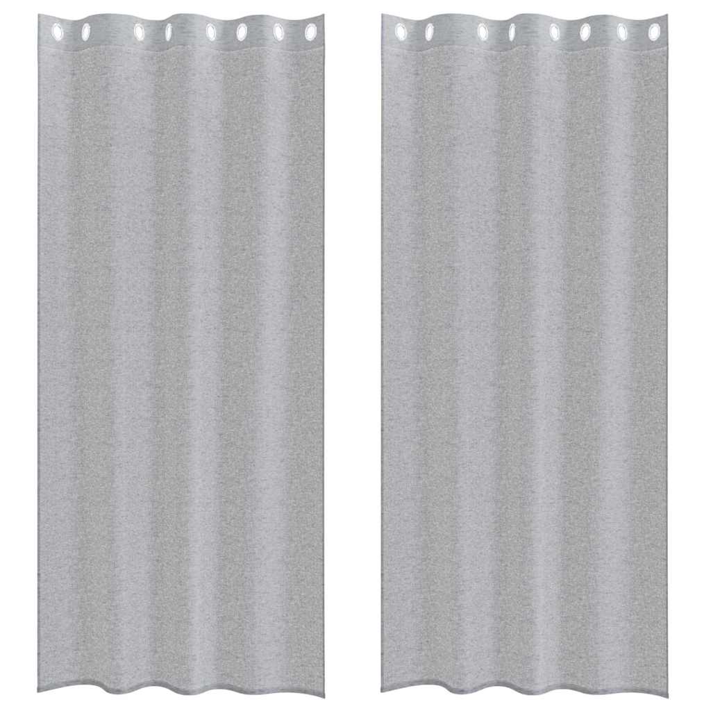 Voile-Vorhang 2 pcs Dunkelgrau 245 x 140 cm Polyester