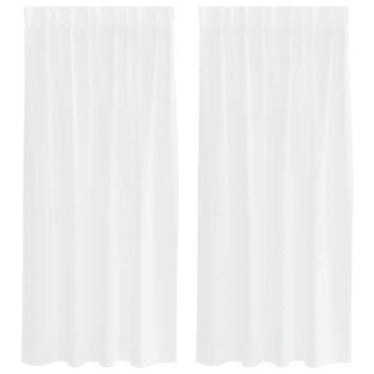 Voile-Vorhang mit Vorhängen 2 pcs Weiß 175 x 140 cm Polyester