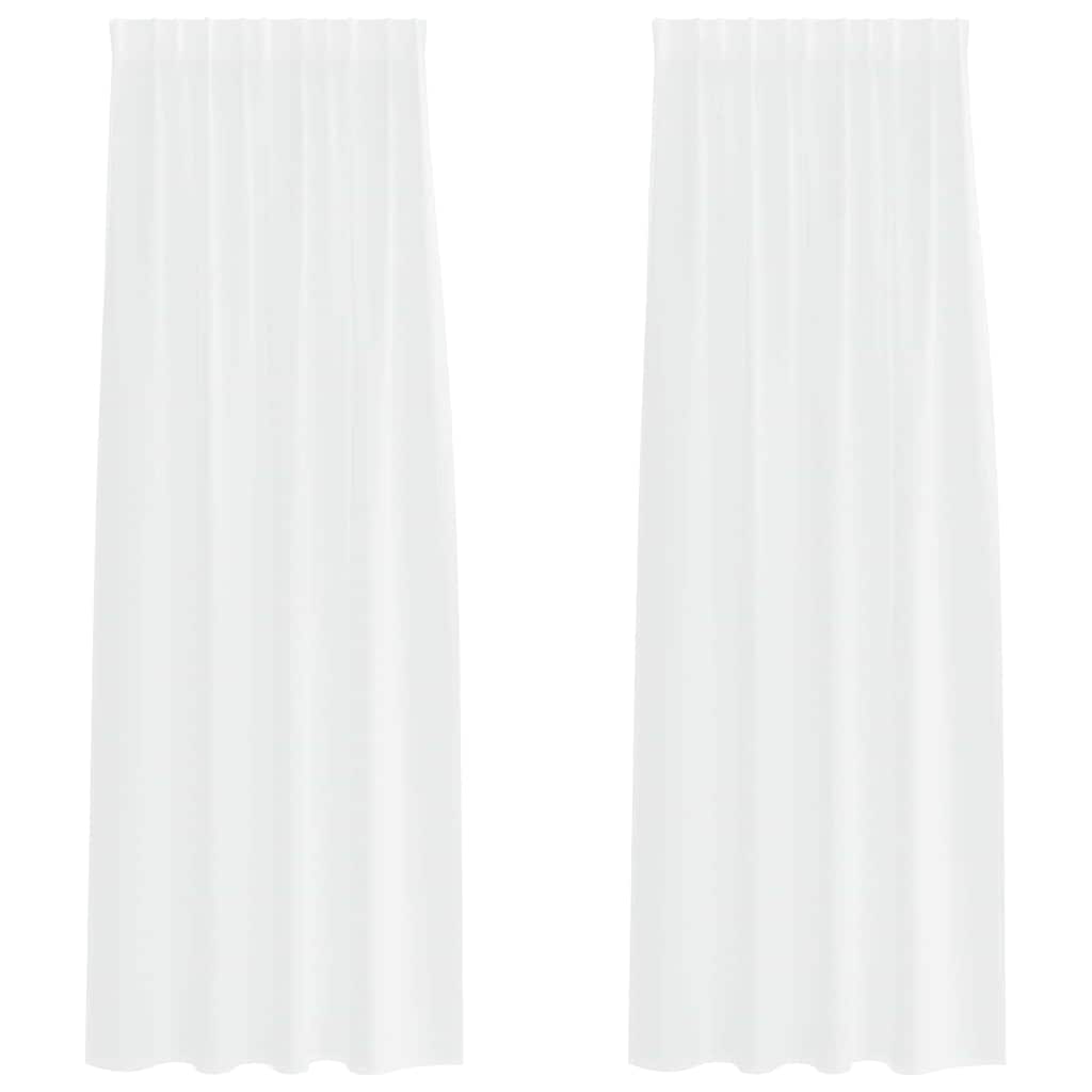Voile-Vorhang mit Vorhängen 2 pcs Weiß 245 x 140 cm Polyester