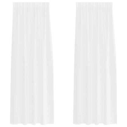 Voile-Vorhang mit Vorhängen 2 pcs Weiß 245 x 140 cm Polyester