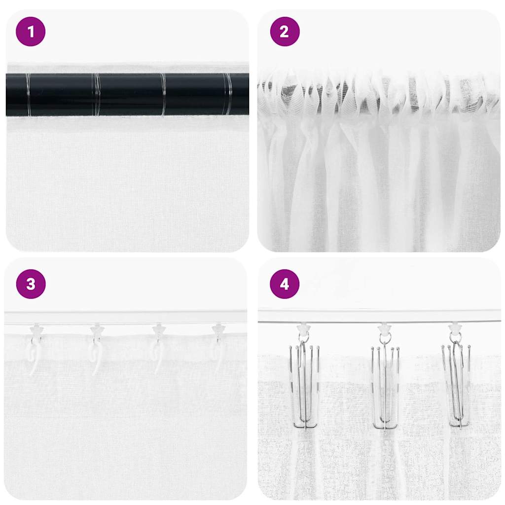 Voile-Vorhang mit Vorhängen 2 pcs Weiß 260 x 140 cm Polyester