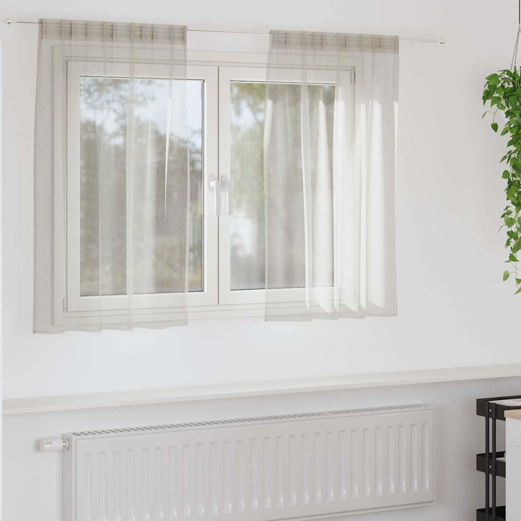Voile-Vorhang mit Vorhängen 2 pcs Creme 140 x 140 cm Polyester