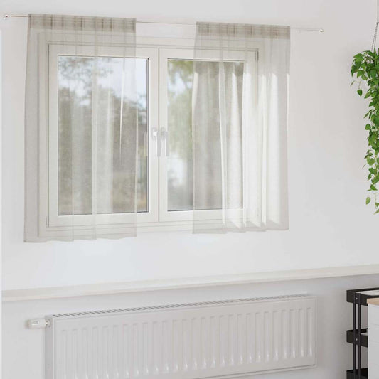 Voile-Vorhang mit Vorhängen 2 pcs Creme 140 x 140 cm Polyester