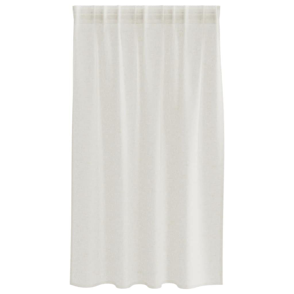 Voile-Vorhang mit Vorhängen 2 pcs Creme 140 x 140 cm Polyester