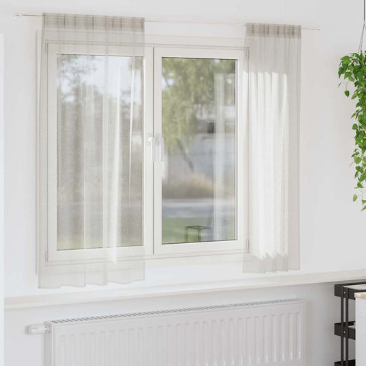 Voile-Vorhang mit Vorhängen 2 pcs Creme 175 x 140 cm Polyester