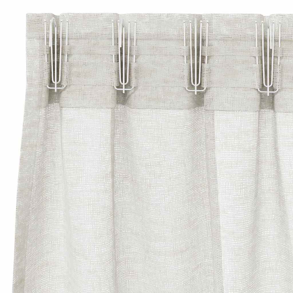 Voile-Vorhang mit Vorhängen 2 pcs Creme 225 x 140 cm Polyester